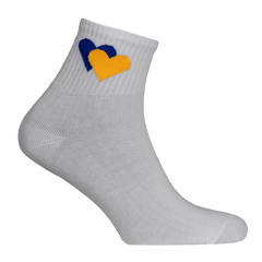 Шкарпетки Жовто-блакитні серця Сірі (7167), 36-40