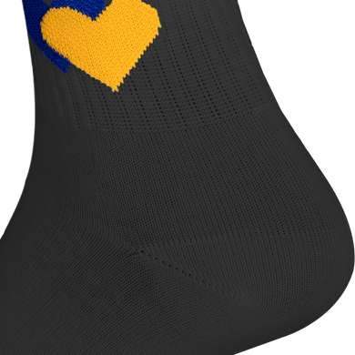 Шкарпетки Жовто-блакитні серця Чорні (7168), 36-40